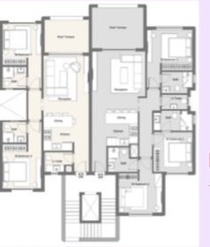 Floor plan for penthouse at Hacienda Waters