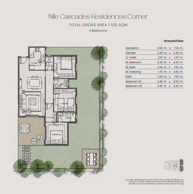 Floor plan for apartment at Jirian - Mountain View