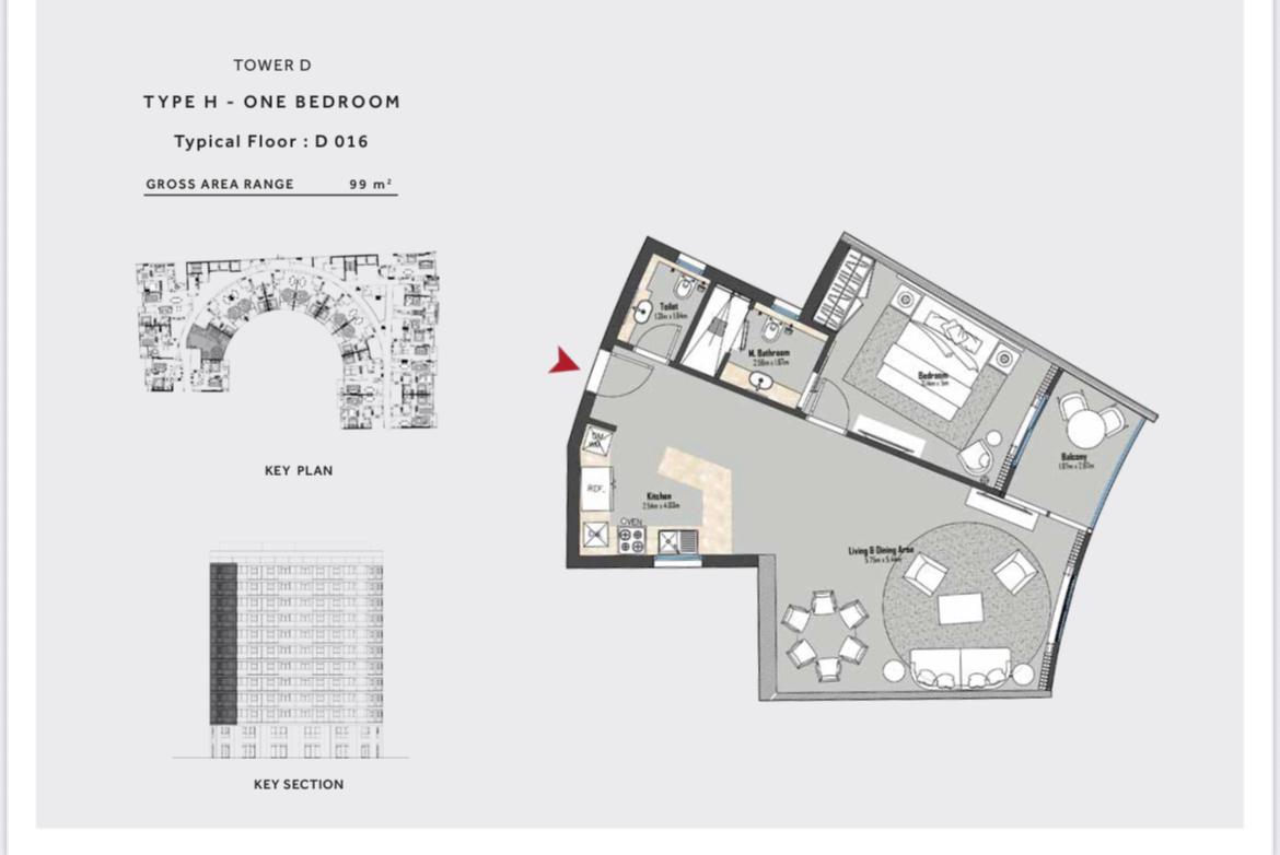 Floor plan for apartment at Marriott Residences Heliopolis