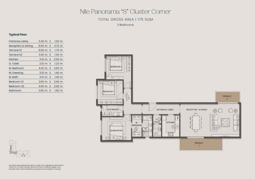 Floor plan for apartment at Jirian - Mountain View