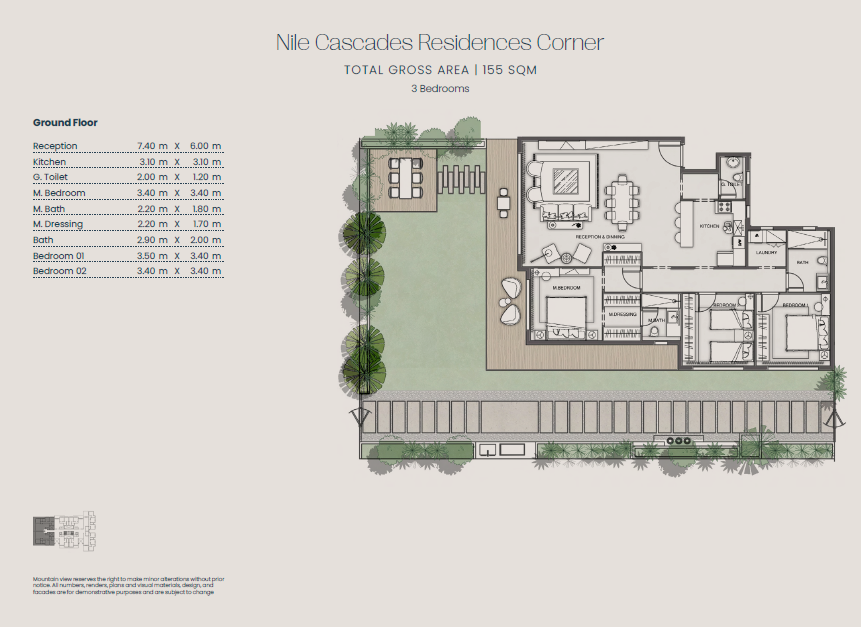 Floor plan for apartment at Jirian - Mountain View