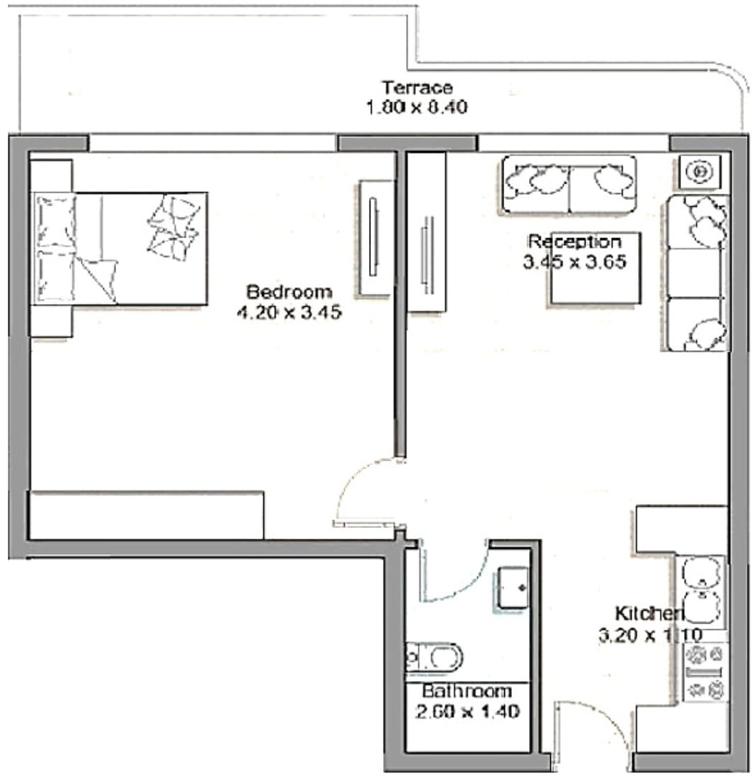 Floor plan for chalet at Hyde Park North - Seashore