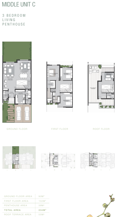 Floor plan for townhouse at Orchid