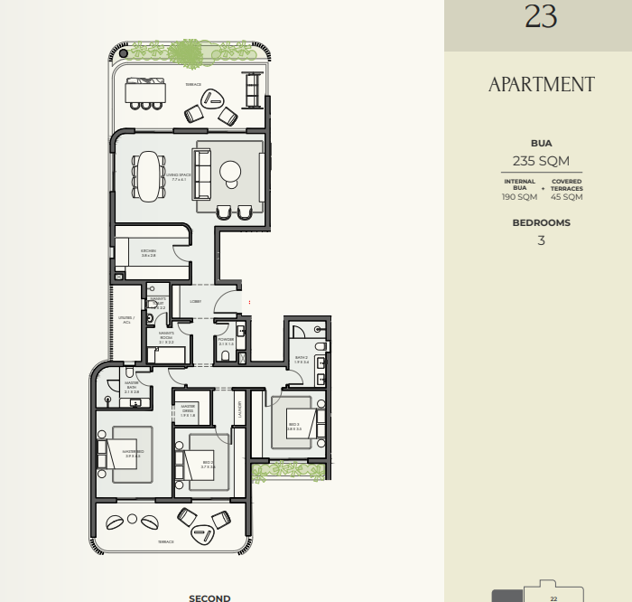 Floor plan for apartment at Crescent Walk