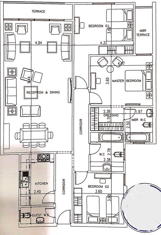 Floor plan for apartment at Midtown condo
