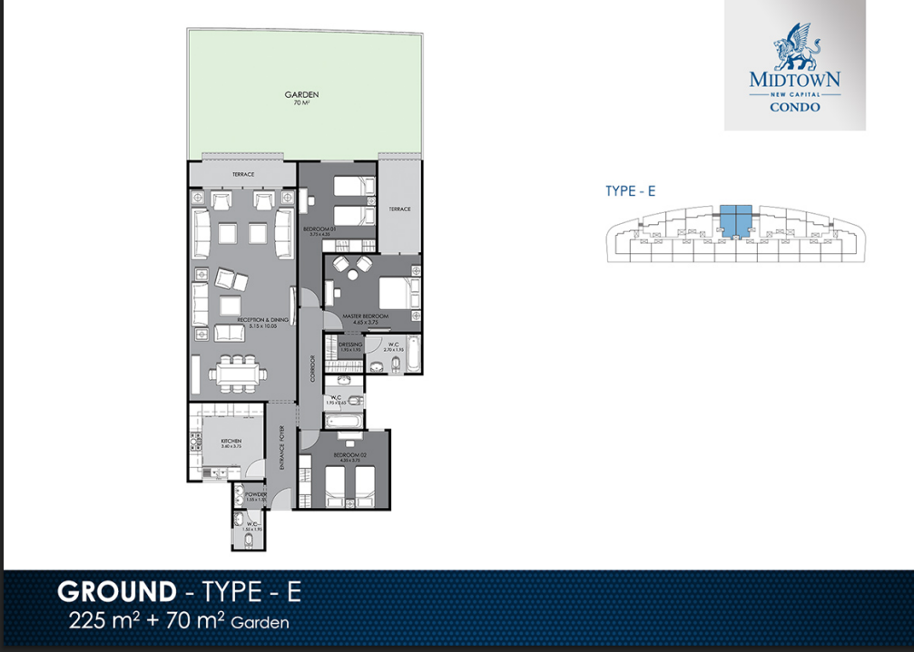 Floor plan for apartment at Midtown condo