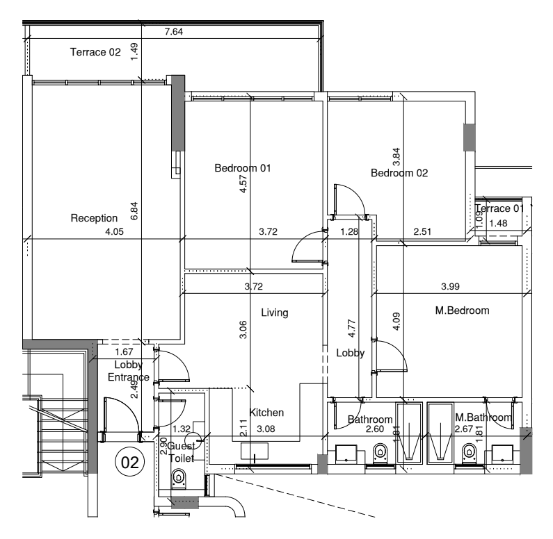 Floor plan for apartment at Scene 7