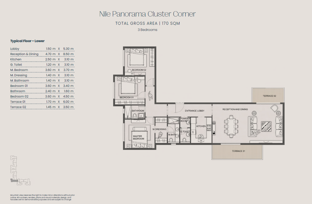 Floor plan for apartment at Jirian - Mountain View