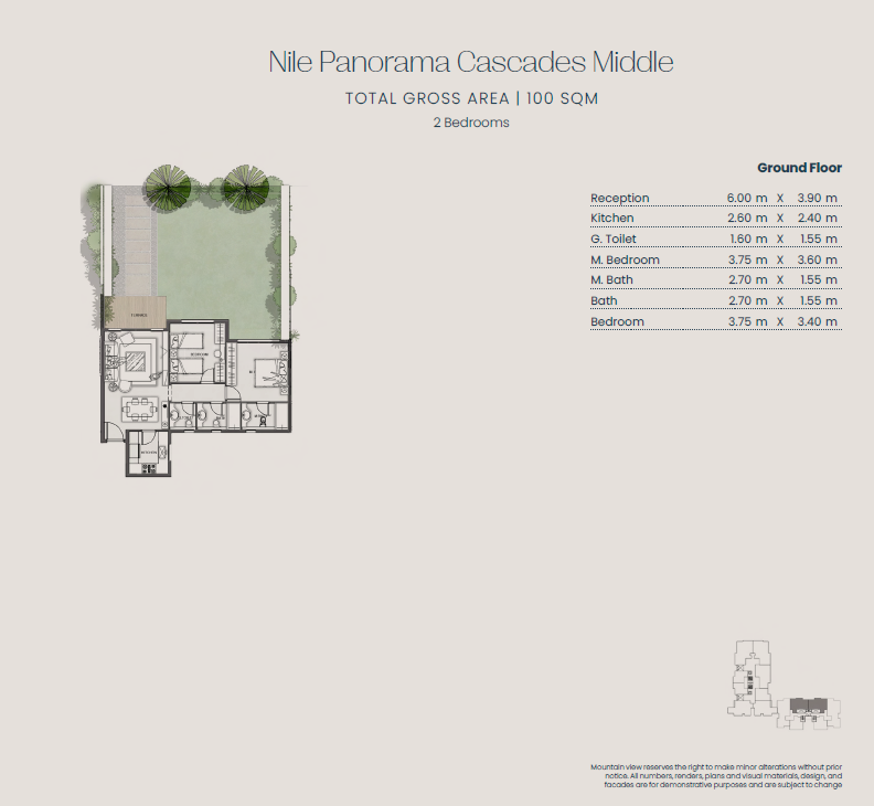 Floor plan for apartment at Jirian - Mountain View