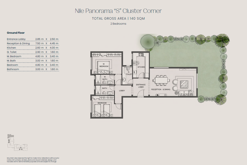 Floor plan for apartment at Jirian - Mountain View