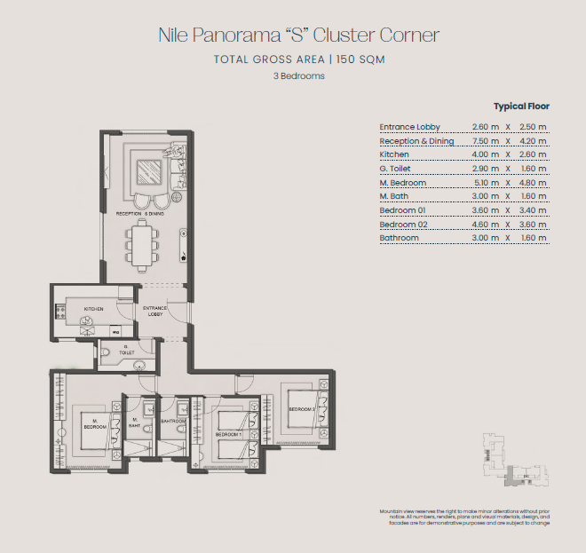 Floor plan for apartment at Jirian - Mountain View
