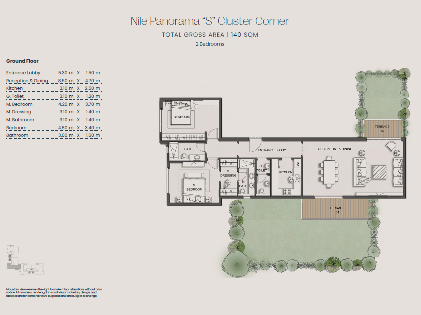 Floor plan for apartment at Jirian - Mountain View