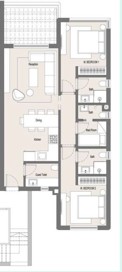 Floor plan for duplex at Hacienda Waters