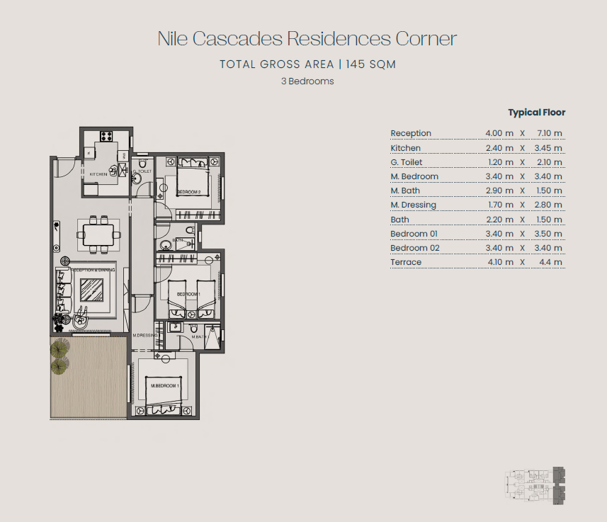 Floor plan for apartment at Jirian - Mountain View