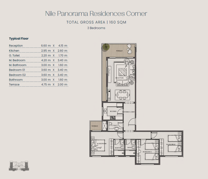 Floor plan for apartment at Jirian - Mountain View