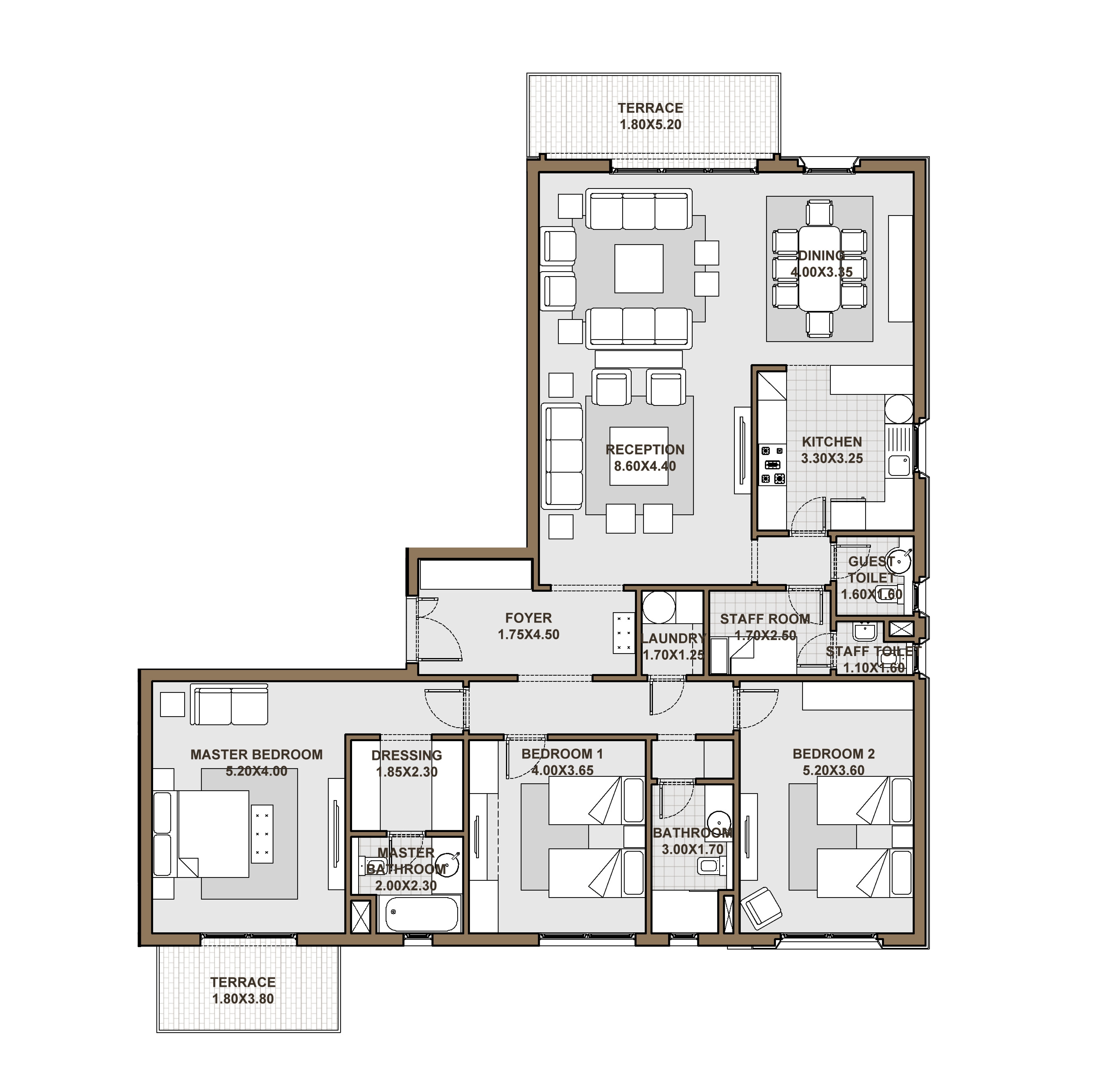 Floor plan for apartment at Forty West Phase II