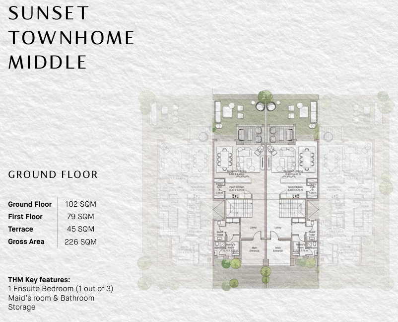Floor plan for townhouse at Ogami Ras El Hekma