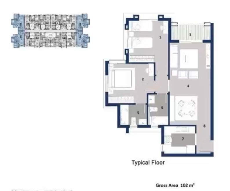 Floor plan for apartment at Nyoum October