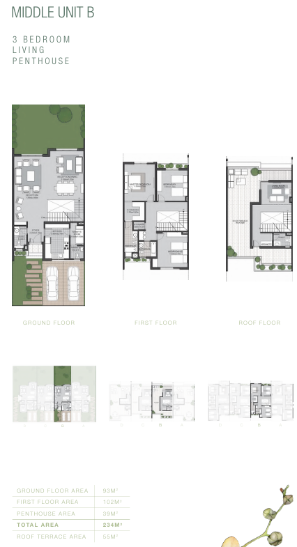 Floor plan for townhouse at Orchid