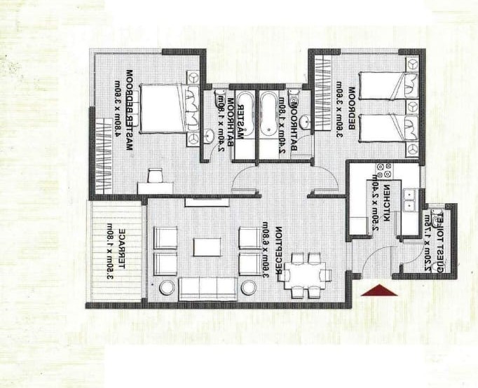 Floor plan for apartment at Il Bosco New Capital