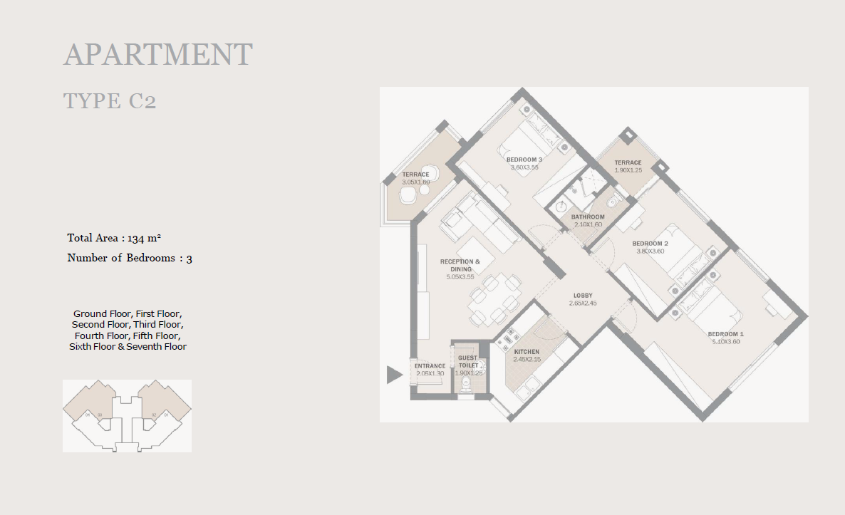 Floor plan for apartment at Al Maqsad Park
