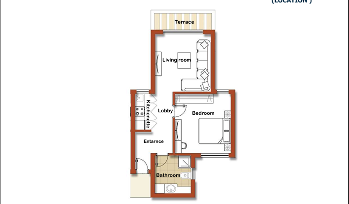 Floor plan for chalet at Naia Bay