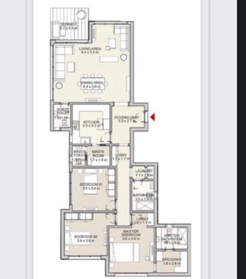 Floor plan for apartment at Hyde Park
