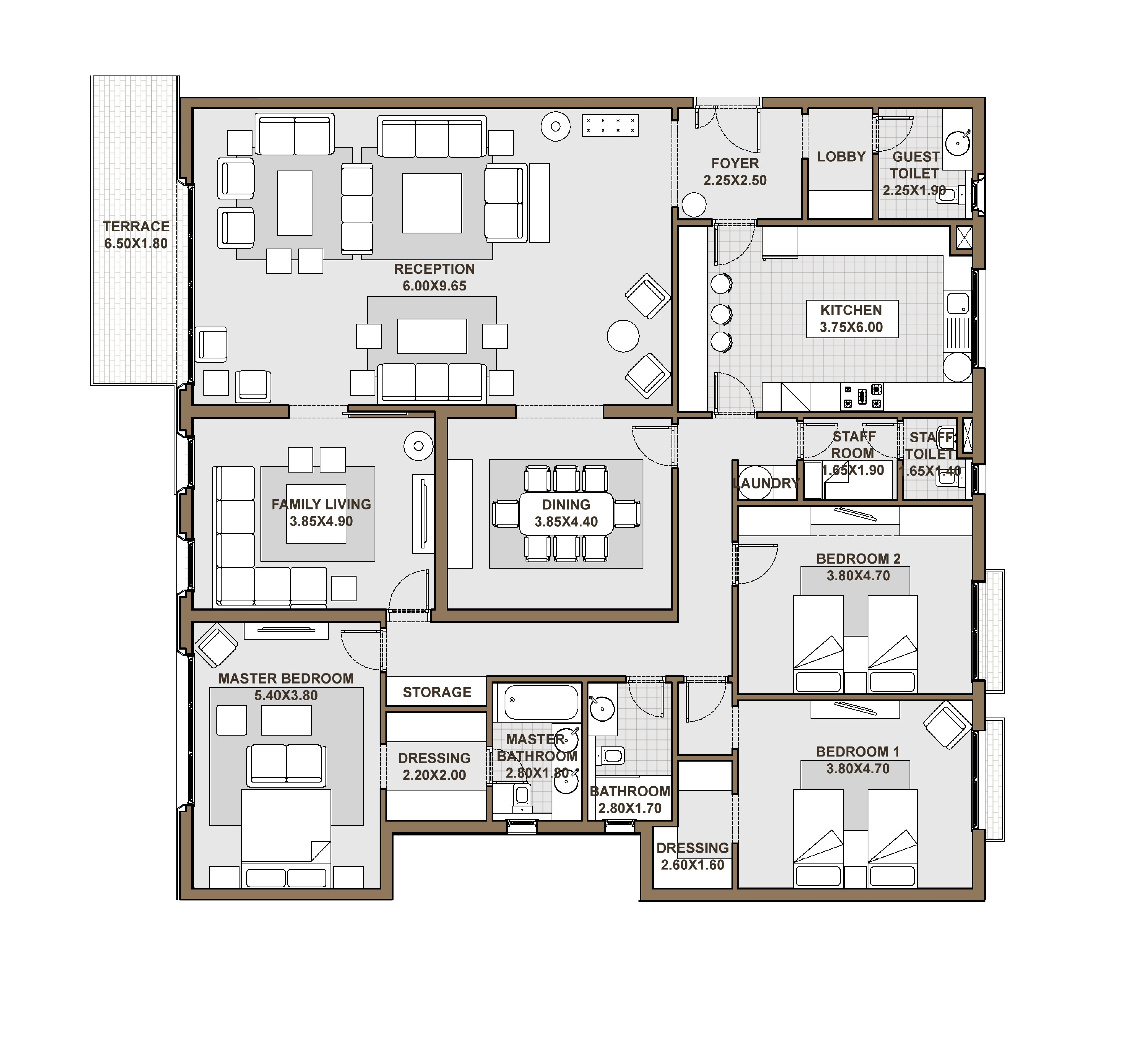 Floor plan for apartment at Forty West Phase II