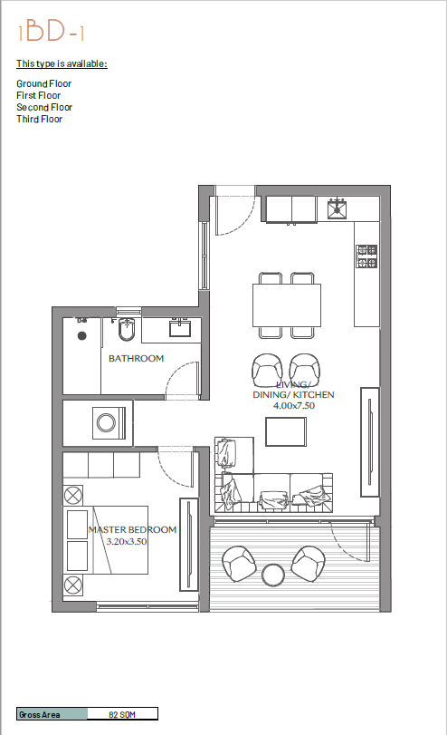 Floor plan for apartment at June