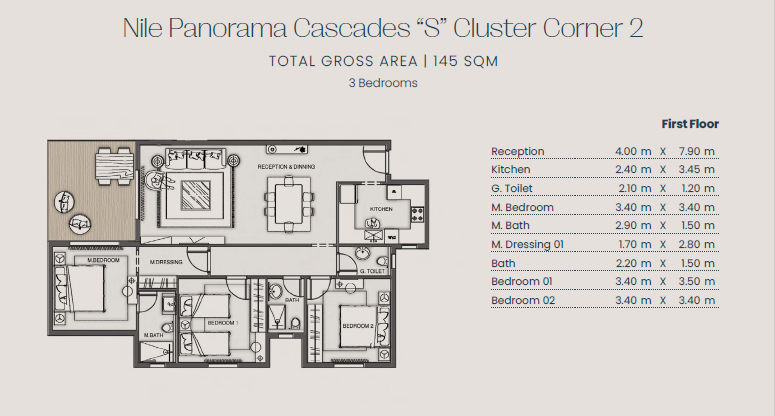 Floor plan for apartment at Jirian - Mountain View