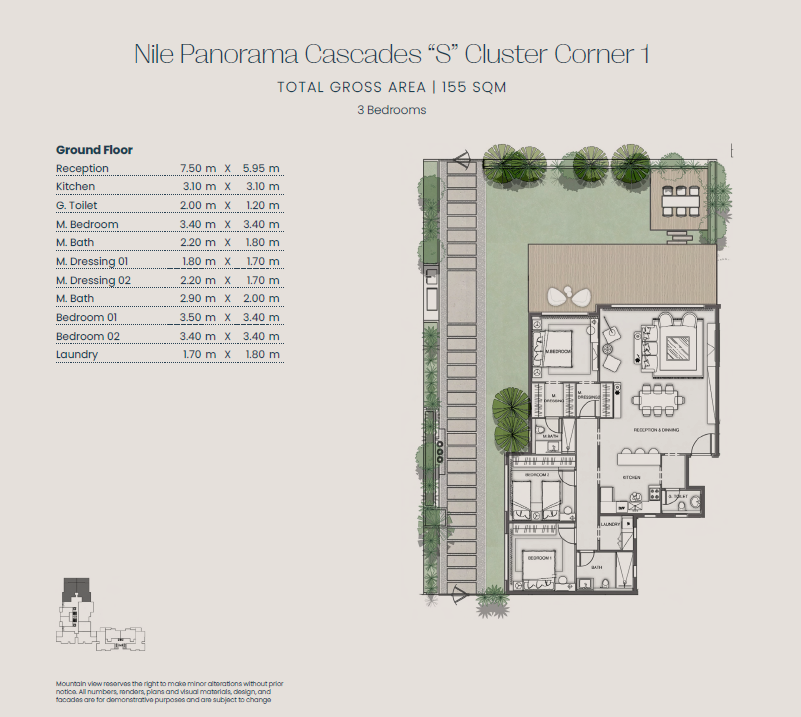 Floor plan for apartment at Jirian - Mountain View