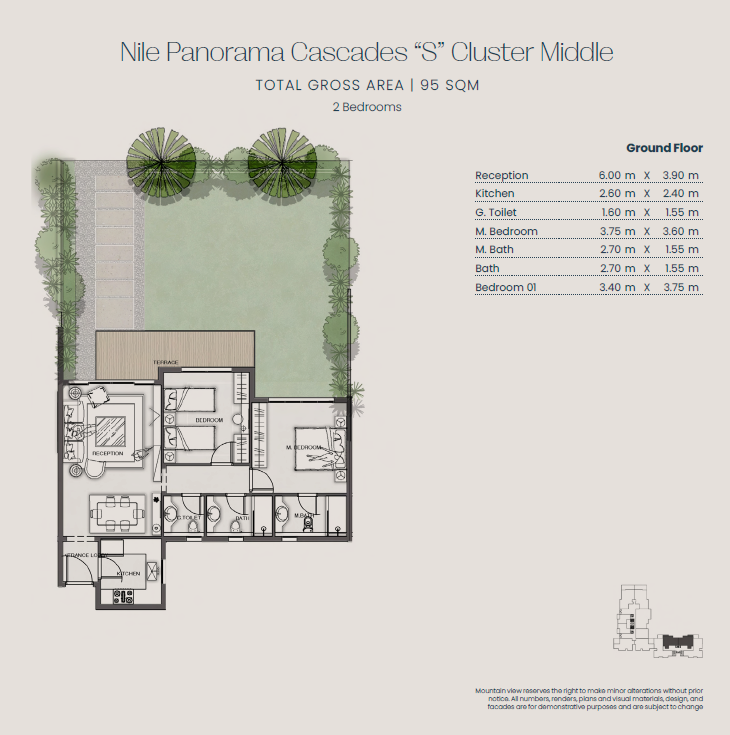 Floor plan for apartment at Jirian - Mountain View