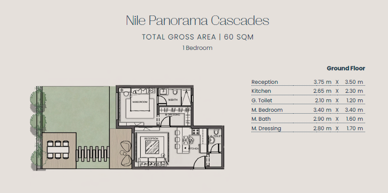 Floor plan for apartment at Jirian - Mountain View