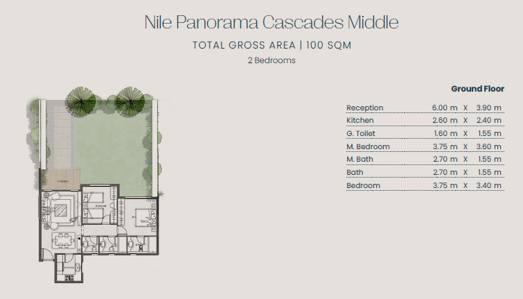 Floor plan for apartment at Jirian - Mountain View