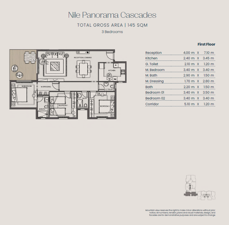 Floor plan for apartment at Jirian - Mountain View
