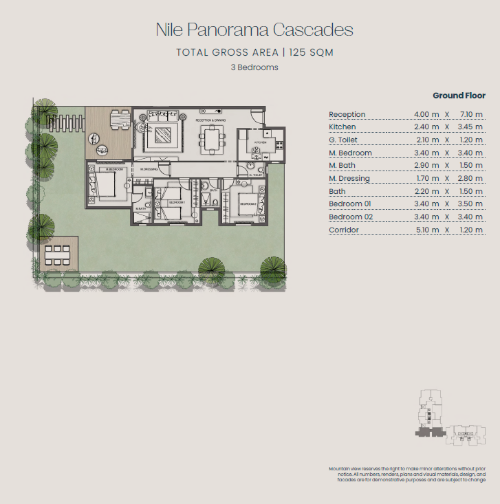 Floor plan for apartment at Jirian - Mountain View