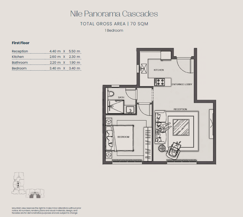 Floor plan for apartment at Jirian - Mountain View