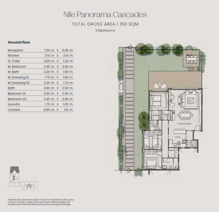 Floor plan for apartment at Jirian - Mountain View