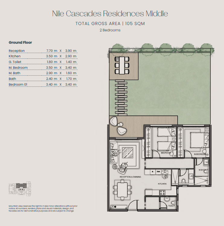 Floor plan for apartment at Jirian - Mountain View