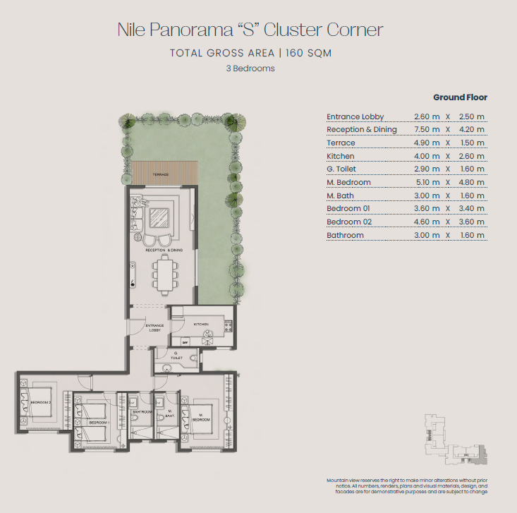 Floor plan for apartment at Jirian - Mountain View