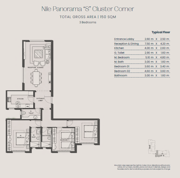 Floor plan for apartment at Jirian - Mountain View
