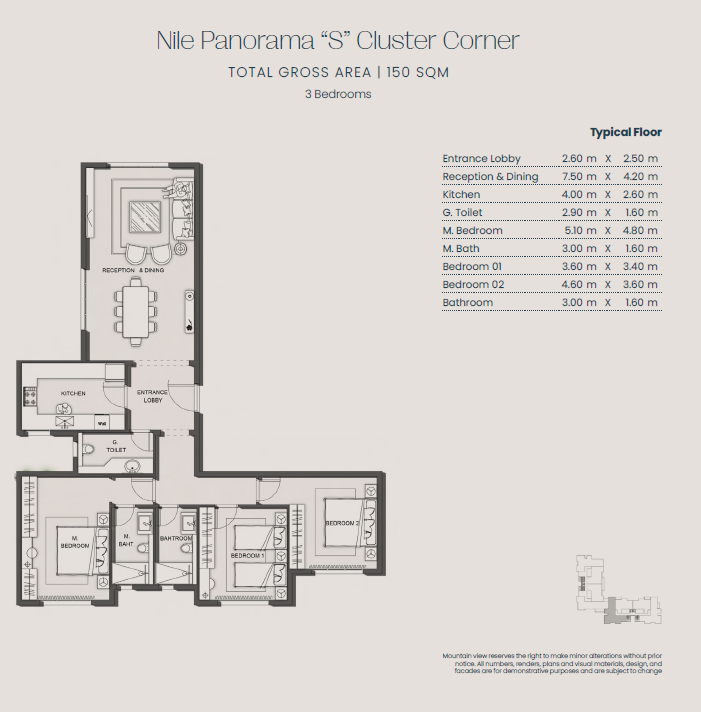 Floor plan for apartment at Jirian - Mountain View