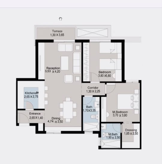 Floor plan for apartment at Bluetree