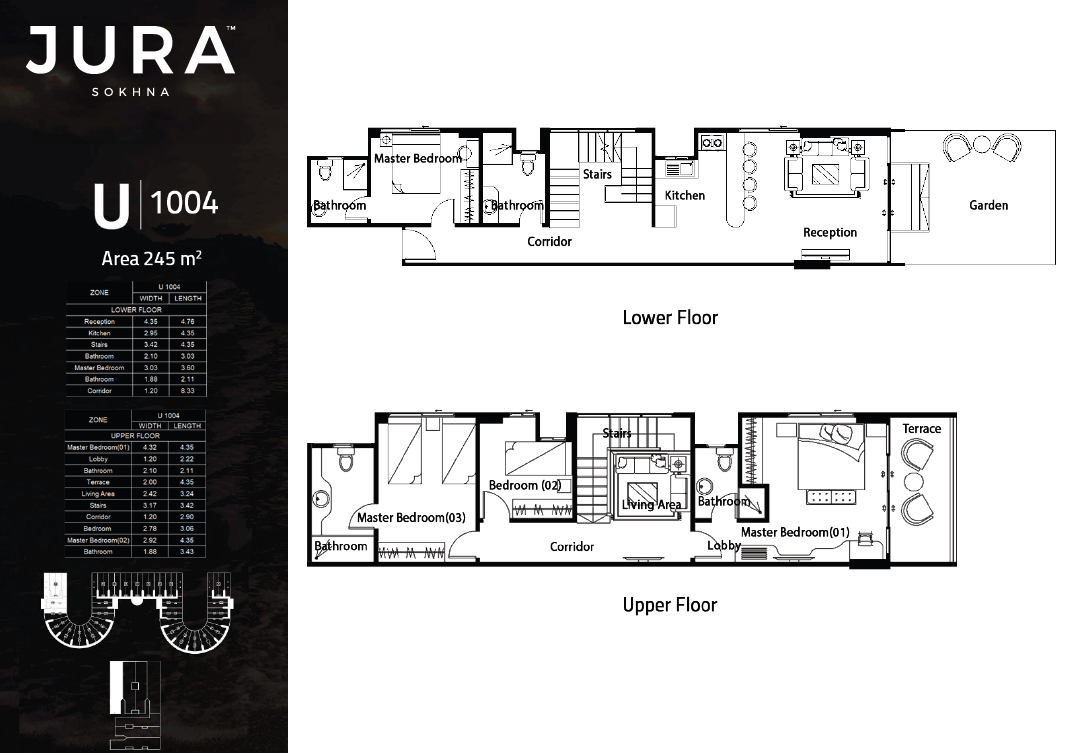Floor plan for duplex at Jura