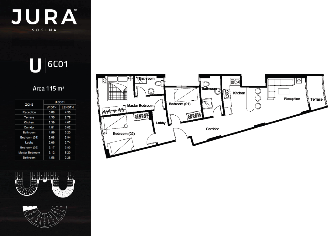 Floor plan for apartment at Jura