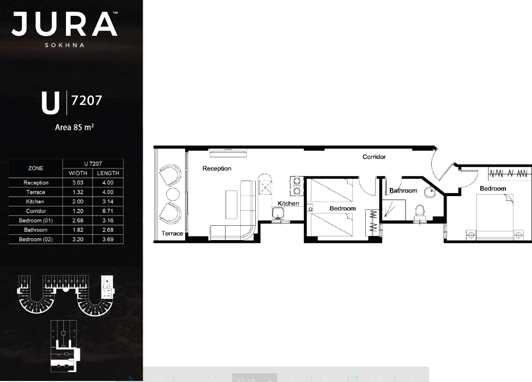 Floor plan for apartment at Jura