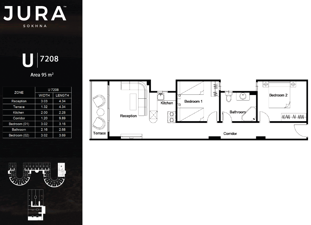 Floor plan for apartment at Jura