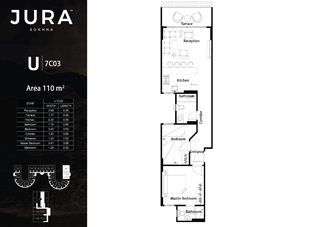 Floor plan for apartment at Jura