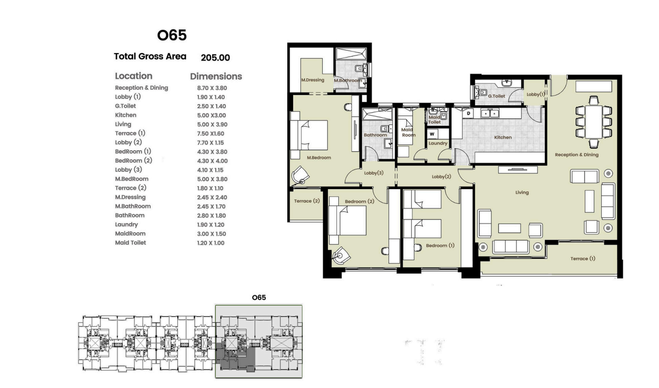 Floor plan for apartment at Azad Views