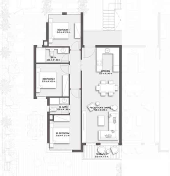 Floor plan for chalet at Plage